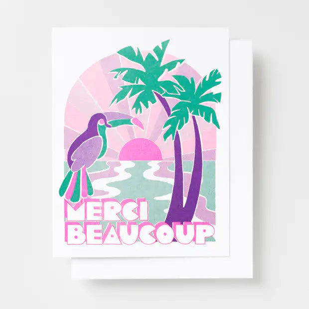 Tropical Merci Beaucoup - Risograph Card