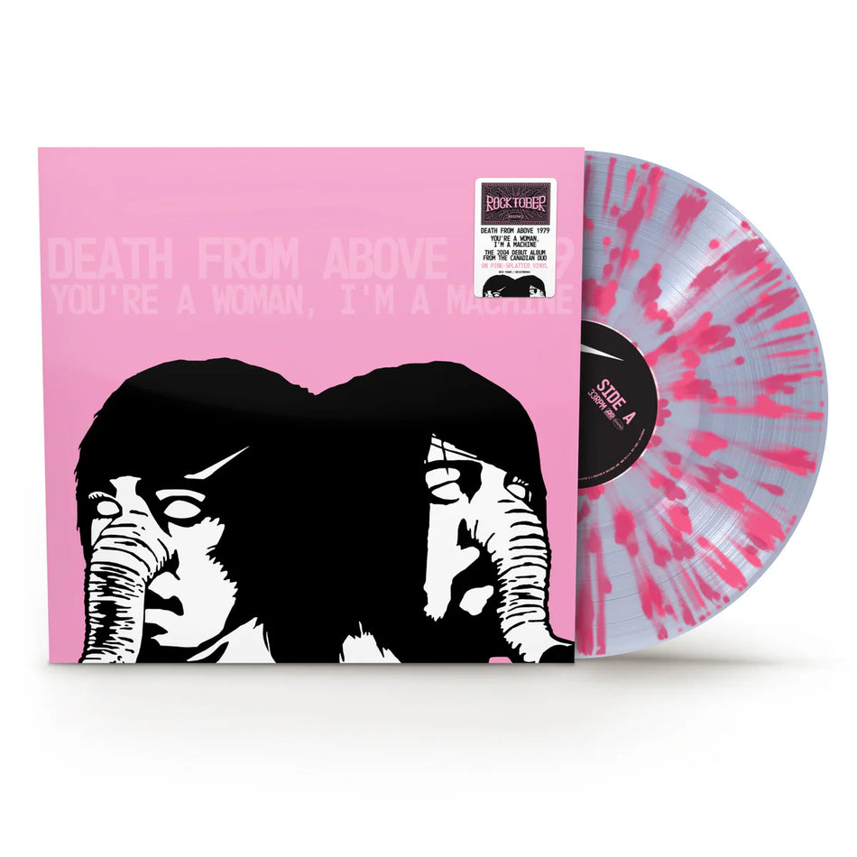 Death From Above 1979 - You're a Woman, I'm A Machine LP (Indie Exclusive Clear with Pink Splatter Vinyl, RKTBR25 Edition)