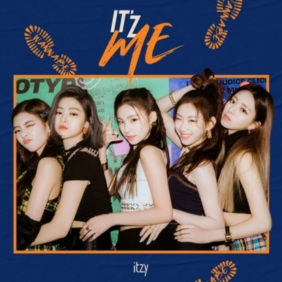 the album cover for ITZY - It'z Me (Random Cover) (Incl. 80pg Photobook, Frame Sleeve, Cover Postcard + 2 x Photocards)