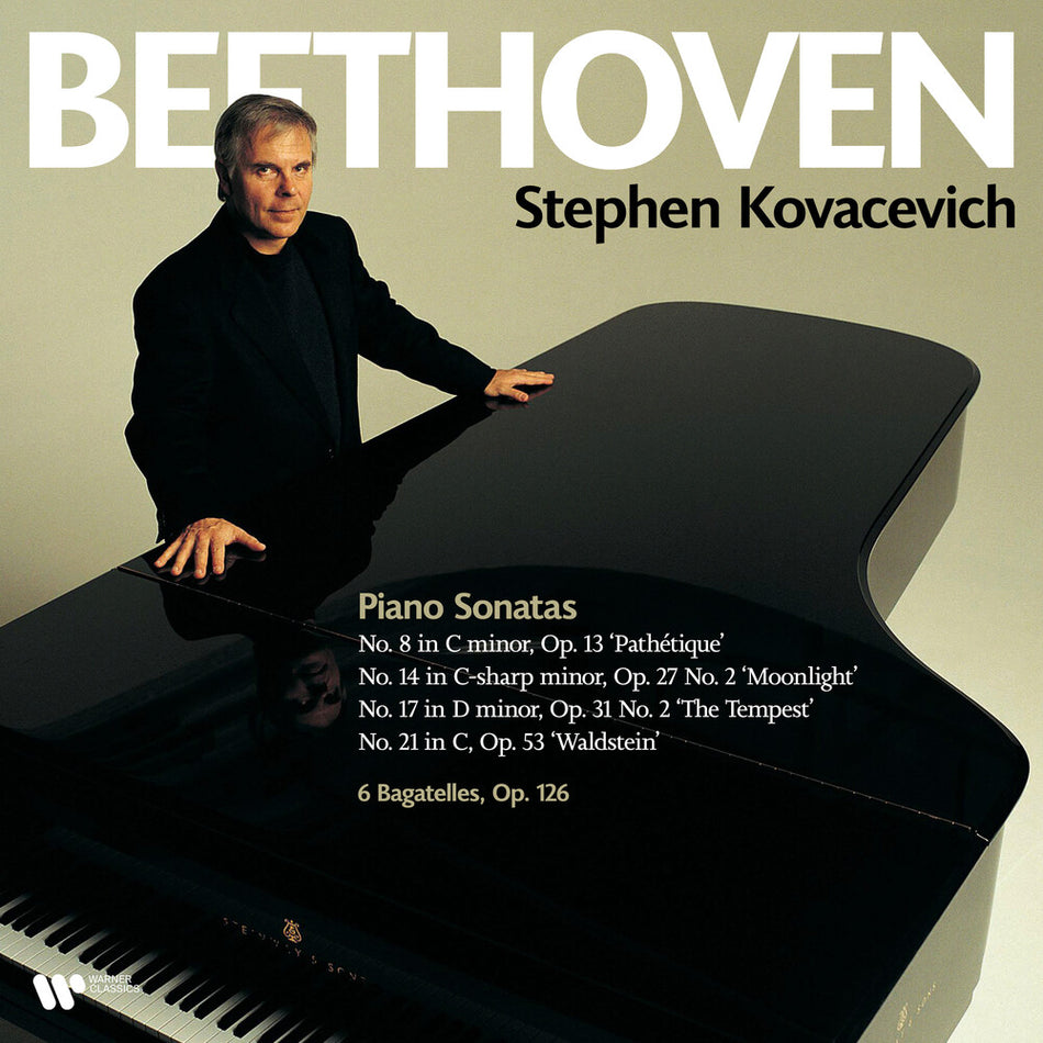 the album cover for Kovacevich, Stephen - Beethoven: Pno Sons Nos. 8 14 17 & 21 Bagatelles
