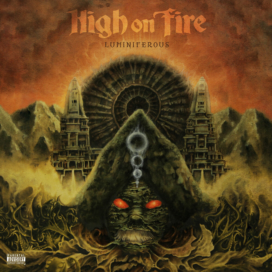 the album cover for High On Fire - Luminiferous (Opaque Olive Green) [Colored Vinyl] (Gate)