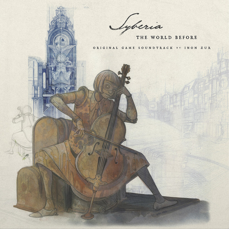 the album cover for Inon Zur - Syberia: The World Before (Original Game Soundtrack) [Clear Brown/Clear Aqua Galaxy 2 LP]