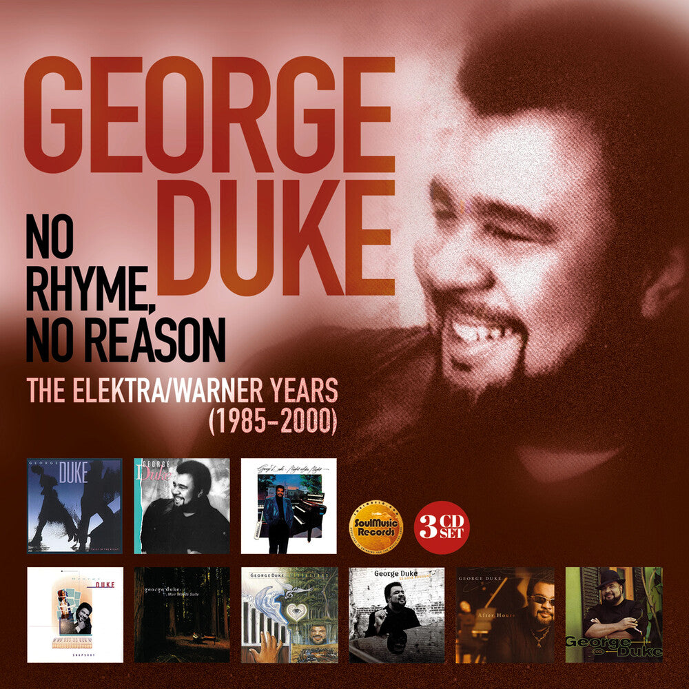 the album cover for George Duke - No Rhyme, No Reason: The Elektra / Warner Years 1985-2000