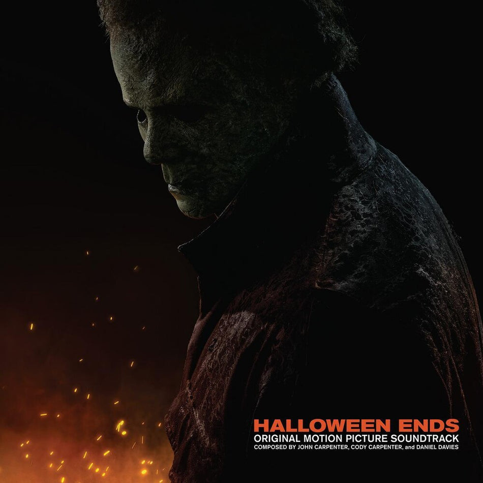 the album cover for John Carpenter, Cody Carpenter & Daniel Davies - Halloween Ends (Original Motion Picture Soundtrack) [Pumpkin Orange LP]