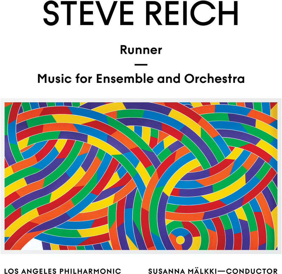 the album cover for Los Angeles Philharmonic, Susanna Mälkki - Steve Reich: Runner / Music for Ensemble & Orchestra [LP]