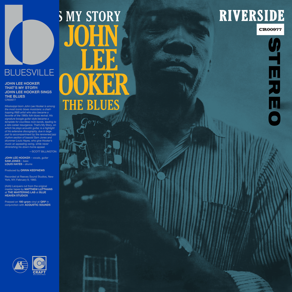 the album cover for John Lee Hooker - That's My Story: John Lee Hooker Sings The Blues (Bluesville Acoustic Sounds Series) [180g Black Vinyl - paper wrapped] 