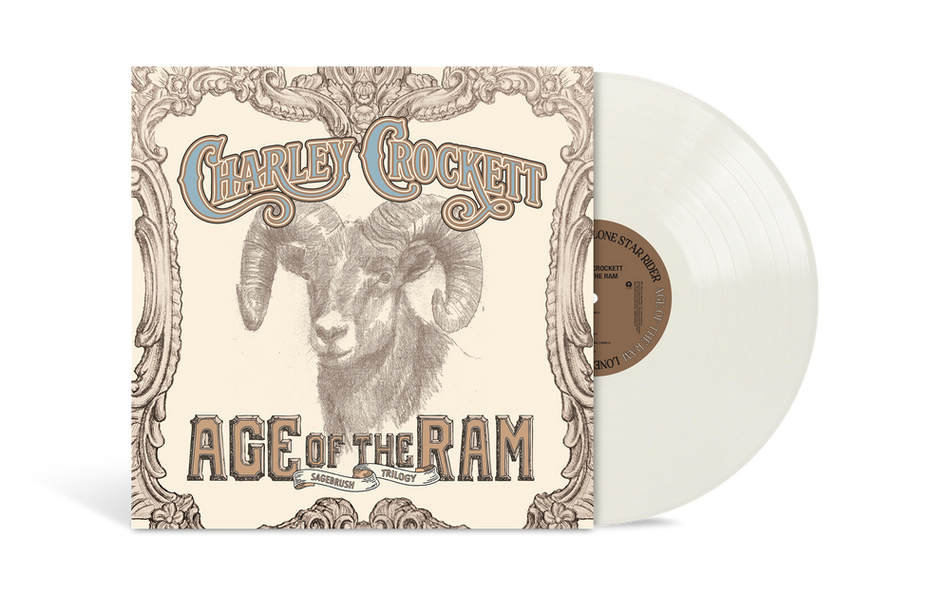 the album cover for Charley Crockett - Age Of The Ram [Mesa White LP with Alternate Cover]