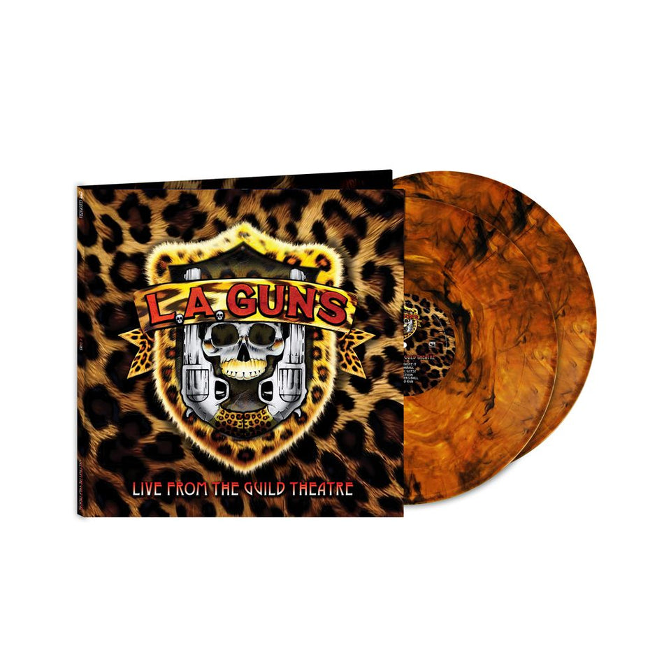 the album cover for L.A. Guns - Live From The Guild Theatre [Gold/Brown/Yellow/Black Smoke]