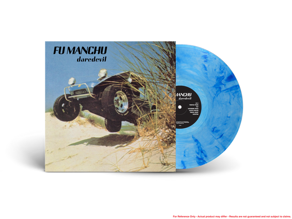 the album cover for Fu Manchu - Daredevil [Indie Exclusive Sky/Dune Buggy Blue Swirl]