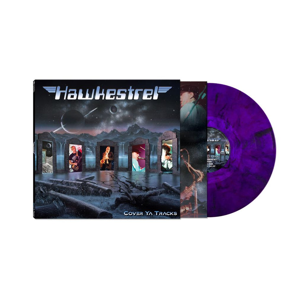 the album cover for Hawkestrel - Cover Ya Tracks [Purple Marble]