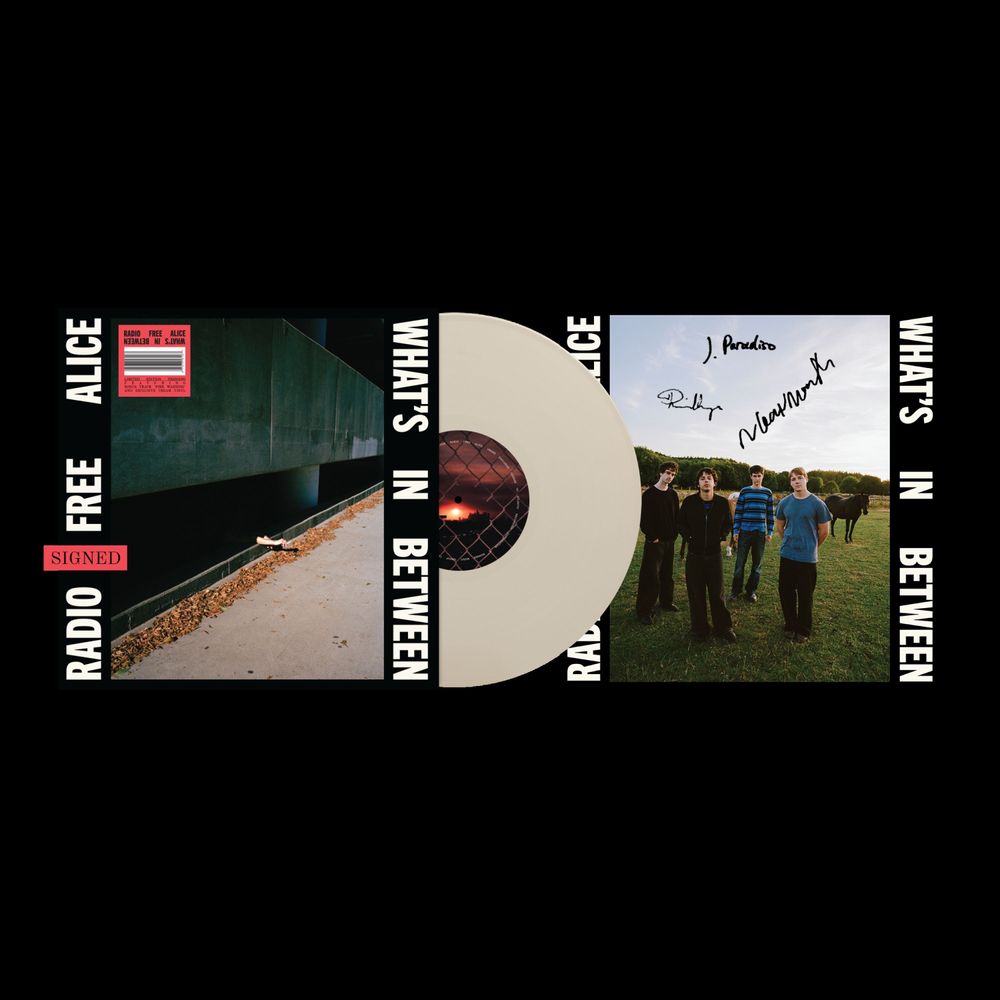 the album cover for Radio Free Alice - What's In Between [Indie Exclusive Cream - Signed]