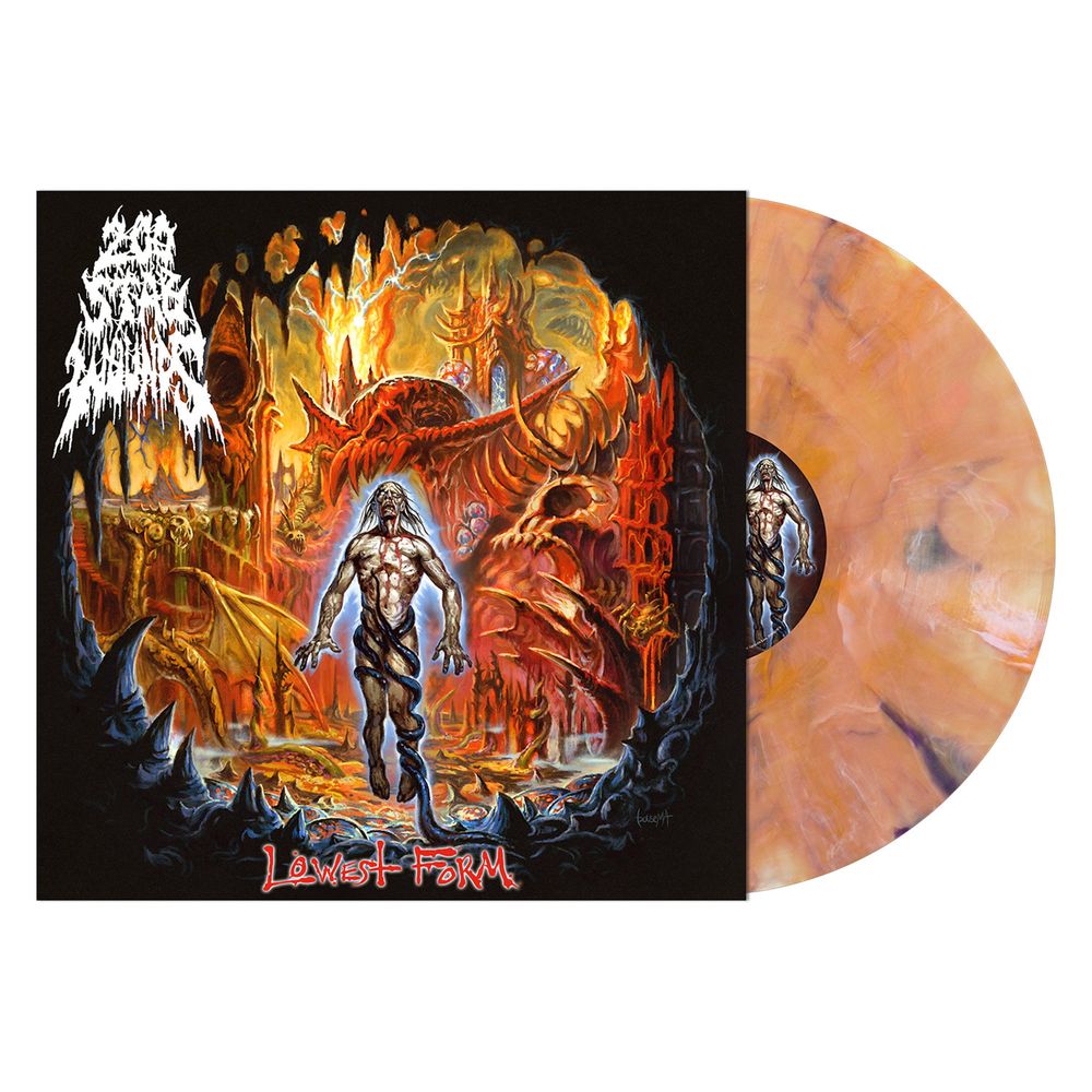 the album cover for 200 Stab Wounds - Lowest Form [Rigor Mortis - Yellow Orange Black Marble]