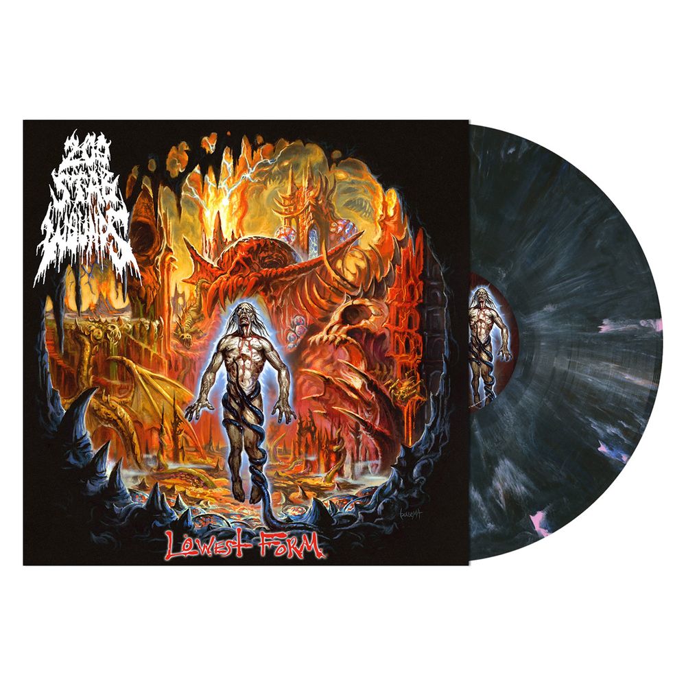 the album cover for 200 Stab Wounds - Lowest Form [Indie Exclusive Pure Emptiness - Blue Black Marbled]