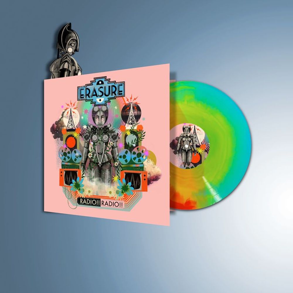 the album cover for Erasure - Radio !! Radio !! [Sunburst]