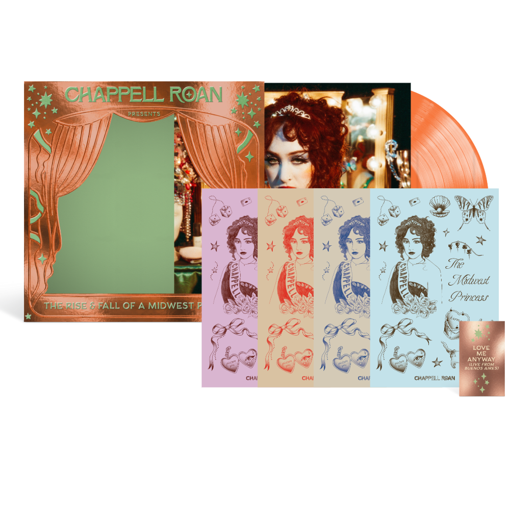 the album cover for Chappell Roan - The Rise and Fall of a Midwest Princess - 3 Year Anniversary [My Kink Is Coral 2 LP]