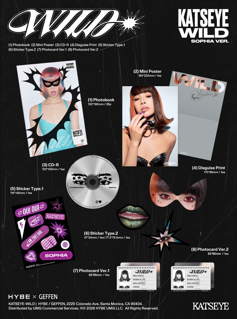 the album cover for KATSEYE - Wild - Member Versions [Sophia Ver.]
