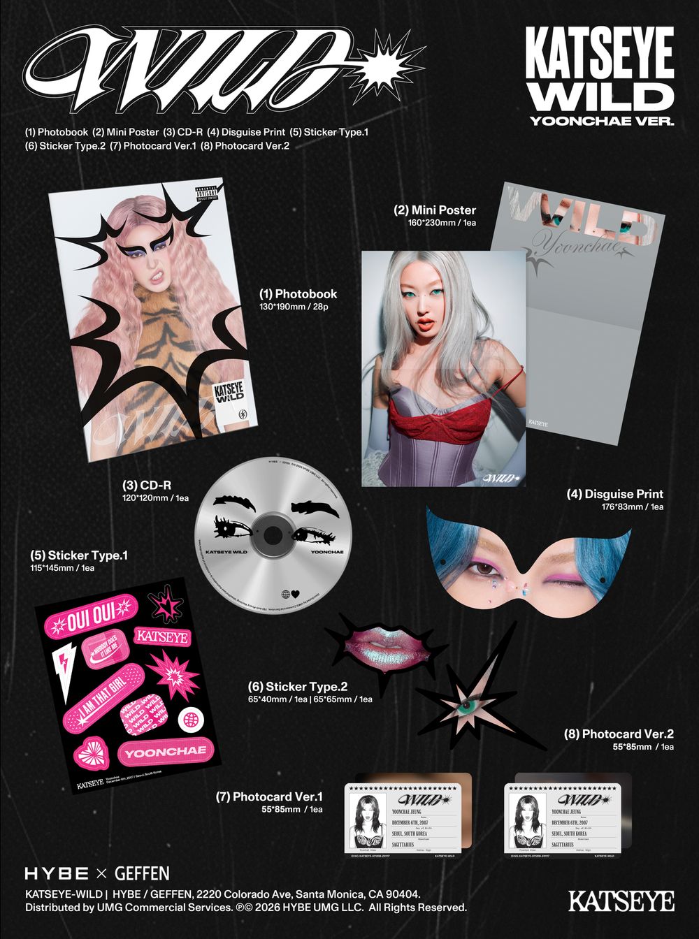 the album cover for KATSEYE - Wild - Member Versions [Yoonchae Ver.]