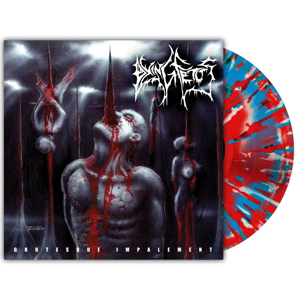 the album cover for Dying Fetus - Grotesque Impalement - [3 Color Merge with Splatter]
