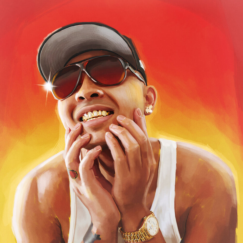 the album cover for P-Lo - Stunna - Orange & Yellow Galaxy [Colored Vinyl] (Org) (Ylw)