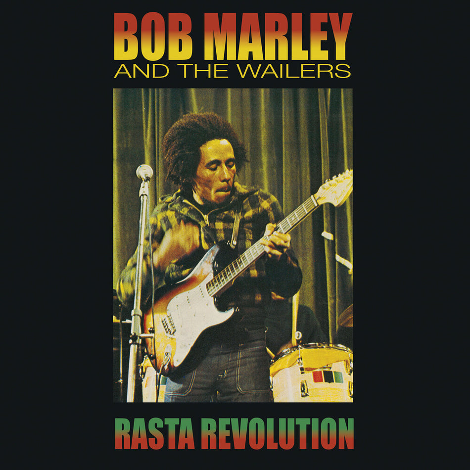 the album cover for Bob Marley - Rasta Revolution - Green/Black Splatter (Blk)