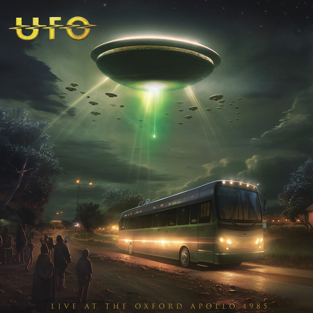 the album cover for UFO - Live At The Oxford Apollo 1985 - Green [Colored Vinyl]