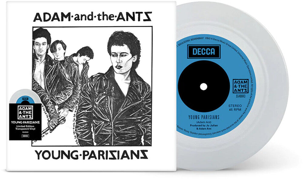 the album cover for Adam & The Ants - Young Parisians [Clear Vinyl] [Limited Edition] (Uk)