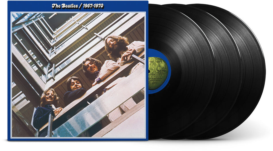 the album cover for The Beatles - 1967-1970 (The Blue Album): 2023 Edition [Half-Speed 3 LP]