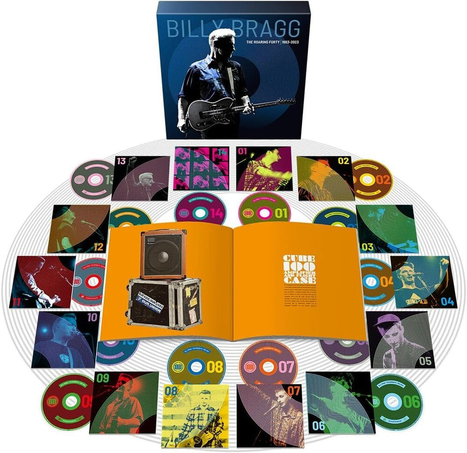 the album cover for Billy Bragg - Roaring Forty: 1983-2023 (Box) [Deluxe] [Limited Edition] (Uk)