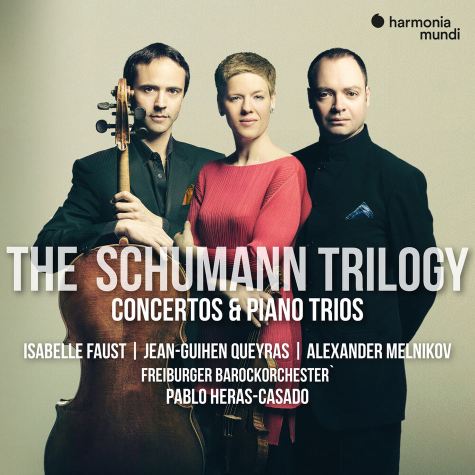 the album cover for Isabelle Faust - Schumann Trilogy. Complete Concertos & Piano Trios