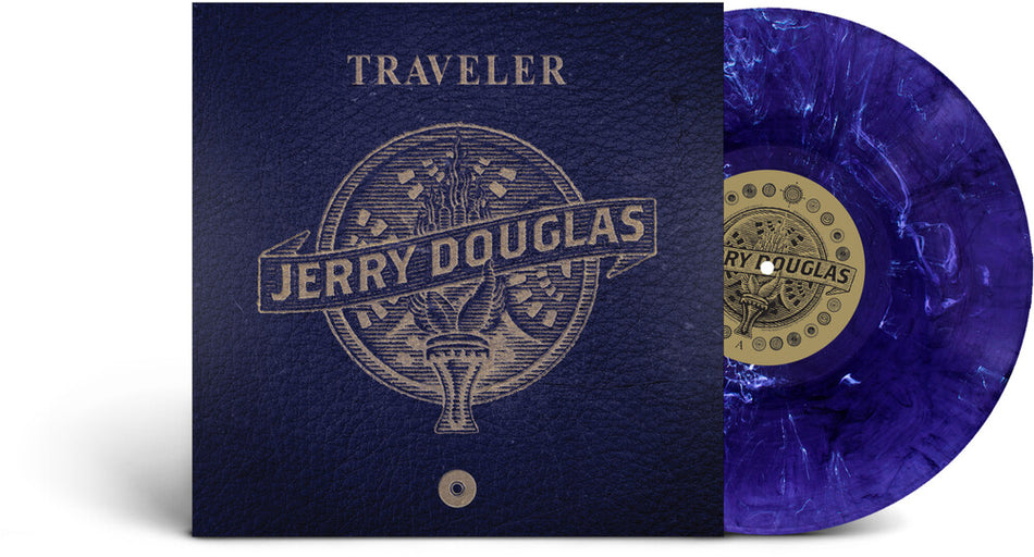 the album cover for Jerry Douglas - Traveler [Indie Exclusive] Dark Sky With White Swirl [Colored Vinyl]