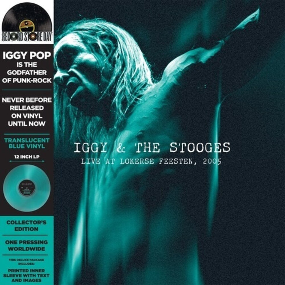 the album cover for Iggy & Stooges - Live At Lokerse Feesten 2005 (Rsd) (Blue) [Colored Vinyl] 
