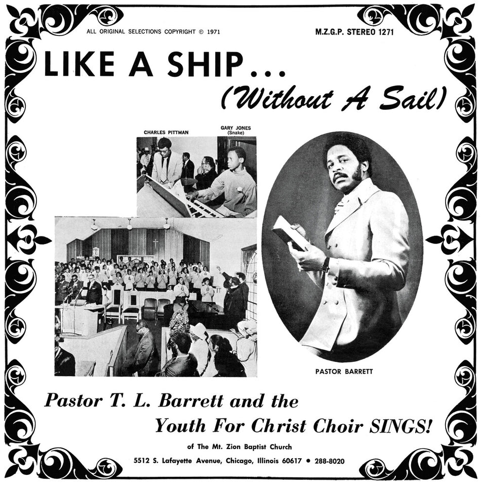 the album cover for Pastor Barrett  T.L. / Youth For Christ Choir - Like A Ship (Without A Sail)