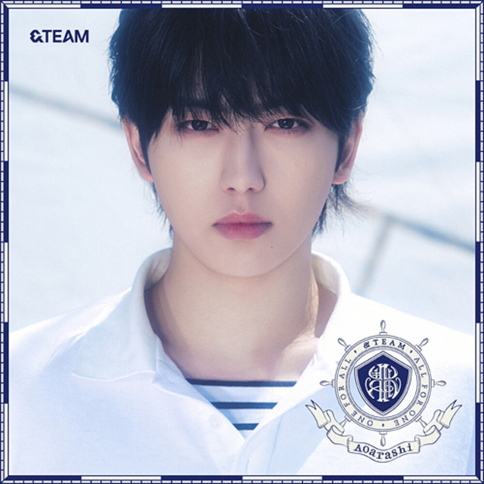the album cover for &TEAM - Aoarashi - Solo Jacket: Fuma (Pcrd) (Phot) (Jpn)