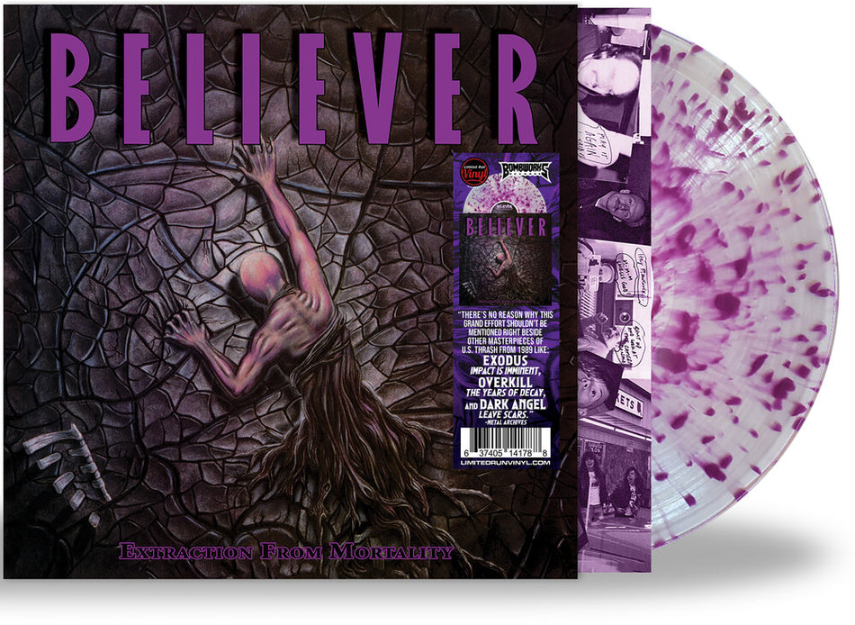 the album cover for Believer - Extraction From Mortality [Colored Vinyl] [Limited Edition] (Purp)