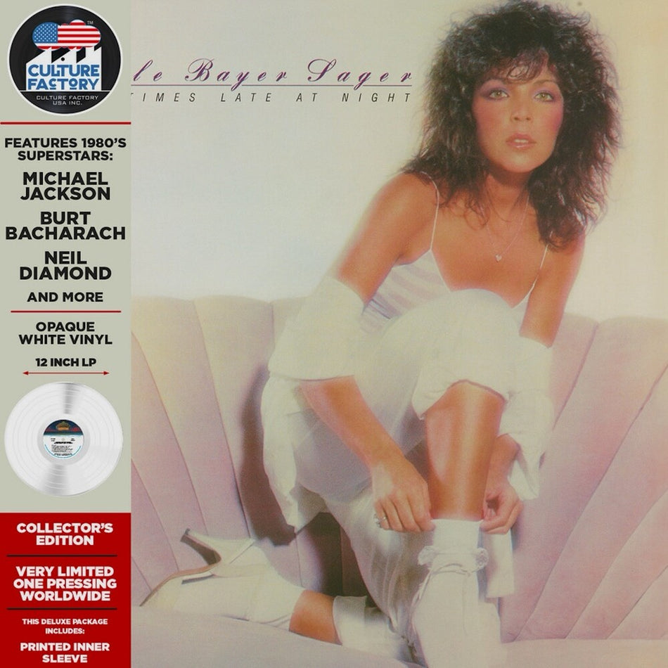 the album cover for Carole Sager  Bayer Sager - Sometimes Late At Night [Colored Vinyl] [Deluxe] [Limited Edition] (Wht)