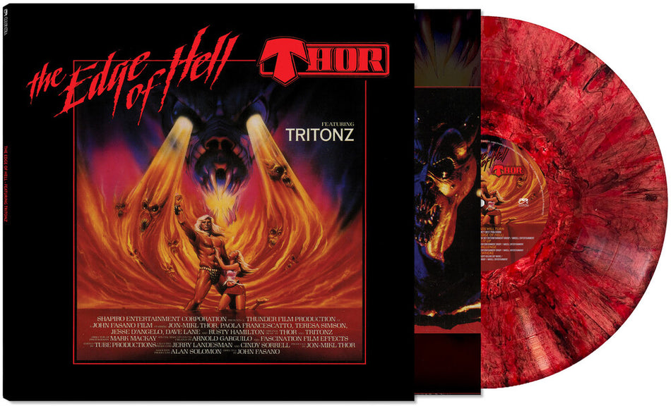 the album cover for Thor - The Edge Of Hell [LP red marble]