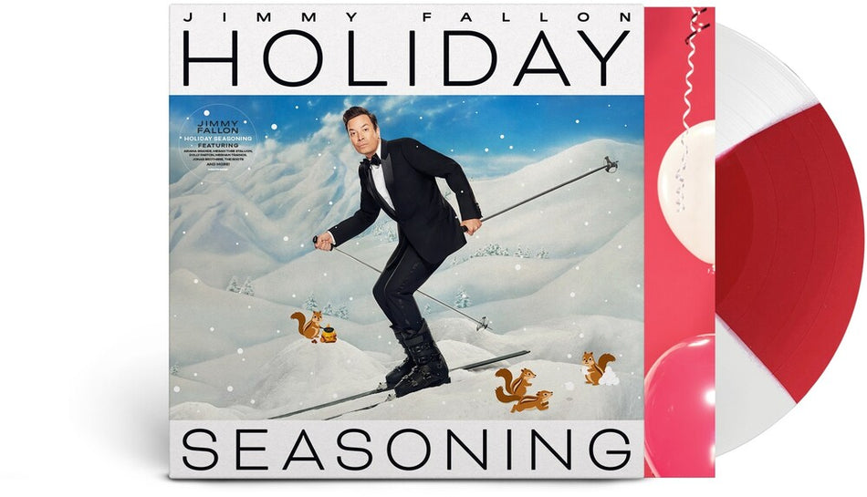 the album cover for Jimmy Fallon - Holiday Seasoning [Peppermint Swirl LP]