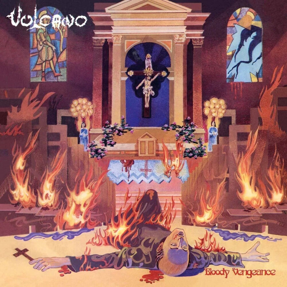 the album cover for Vulcano - Bloody Vengeance - Purple