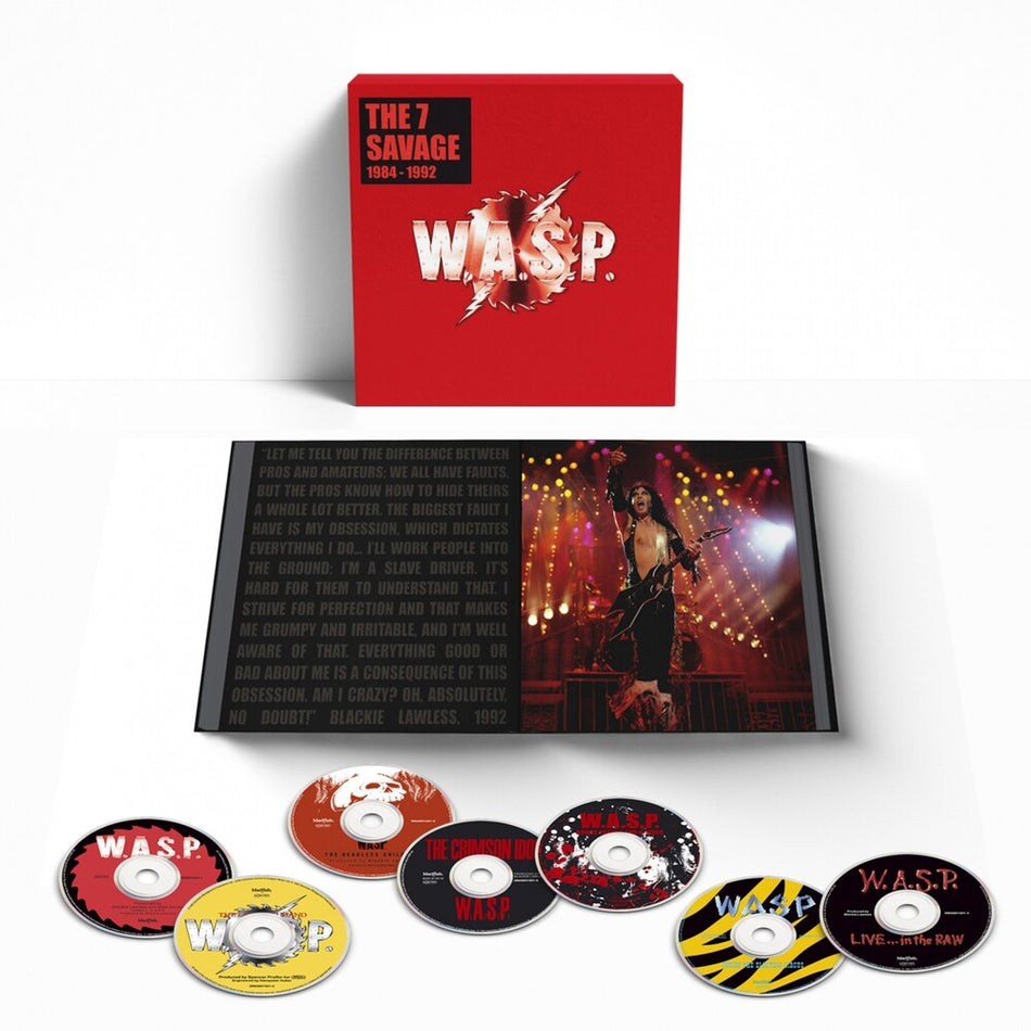 the album cover for W.A.S.P. - 7 Savage: 1984-1992 (W/Book) (Box) (Hcvr) (Uk)