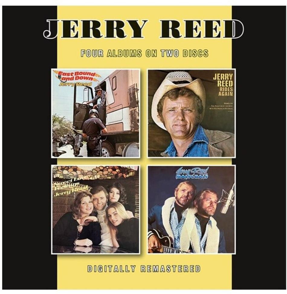 the album cover for Jerry Reed - East Bound & Down / Jerry Reed Rides Again / Sweet