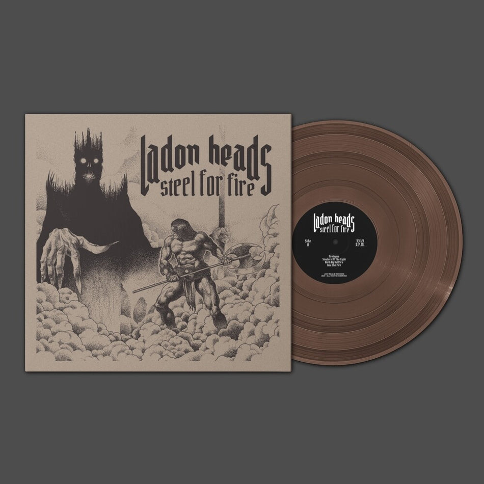 the album cover for Ladon Heads - Steel For Fire [Brown]