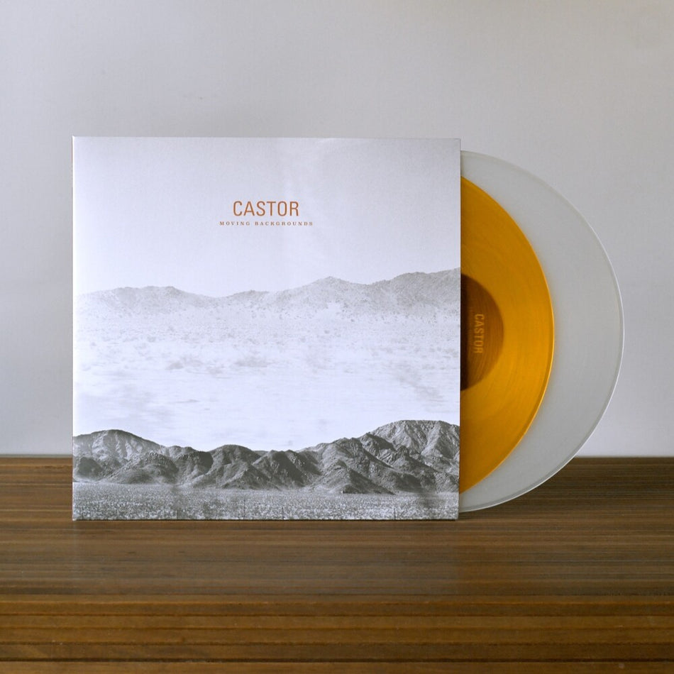 the album cover for Castor - Moving Backgrounds - Orange [Colored Vinyl] [Clear Vinyl] (Gate)