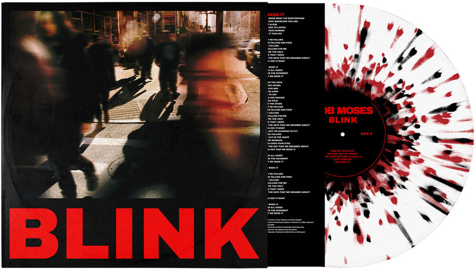 the album cover for Bob Moses - BLINK	 [Indie Exclusive Clear with Red + Black Splatter Vinyl]