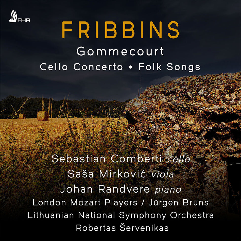 the album cover for Sebastian Comberti - Fribbins: Vc Con: Gommecourt: Folk Songs