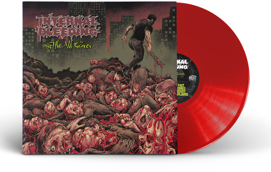 the album cover for Internal Bleeding - Settle All Scores [Clear Vinyl] (Red)