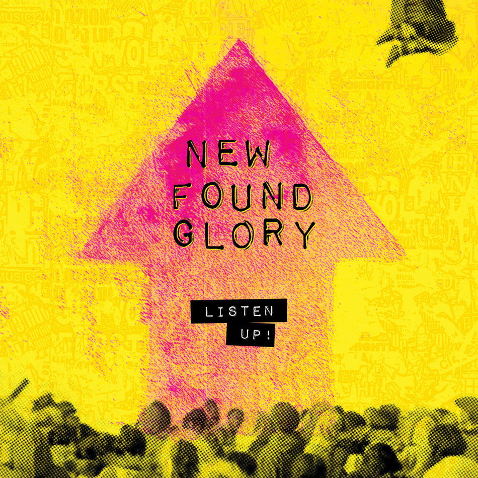 the album cover for New Found Glory - Listen Up! [Tropical Sunset Deluxe Marble LP]