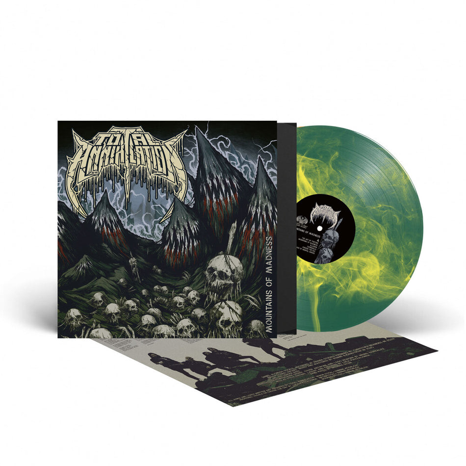 the album cover for Total Annihilation - Mountains Of Madness [Green/Yellow]