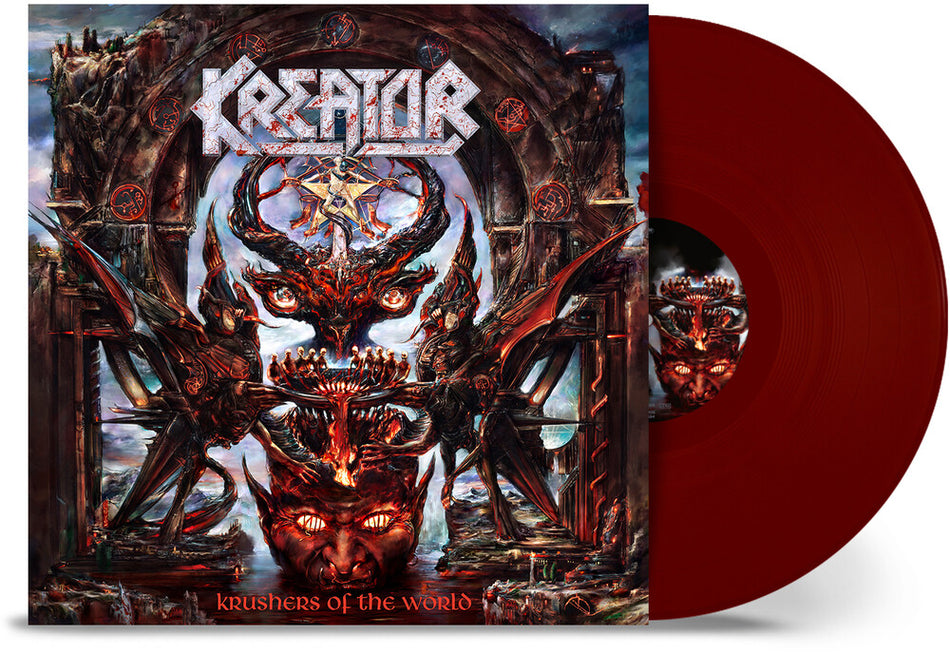 the album cover for Kreator - Krushers Of The World [Indie Exclusive Dark Red]