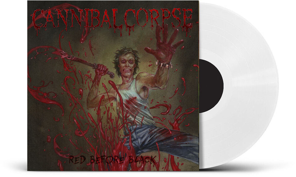 the album cover for Cannibal Corpse - Red Before Black - Uk Exclusive White Vinyl [Colored Vinyl]