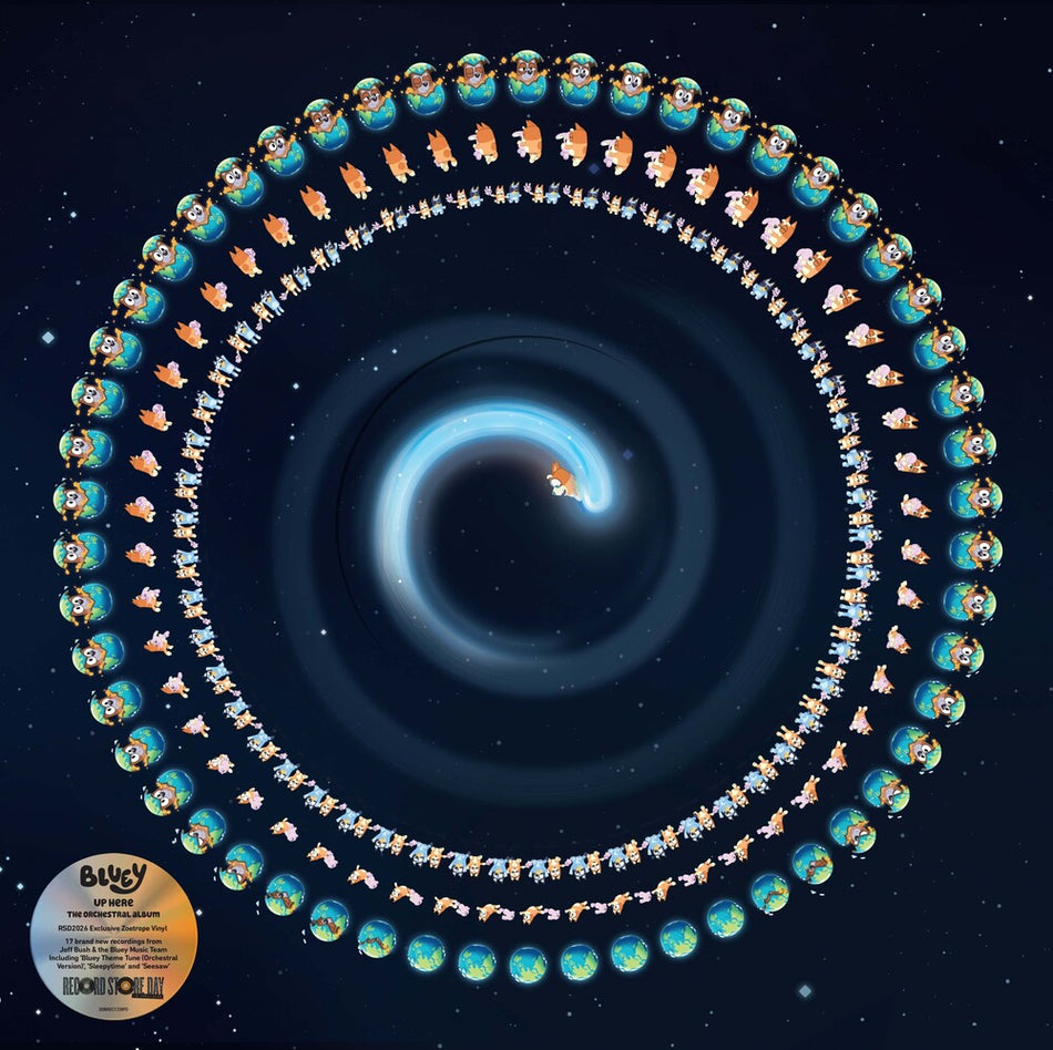 the album cover for Bluey - Up Here (Limited Edition Picture Disc) (UK) [RSD 2026]